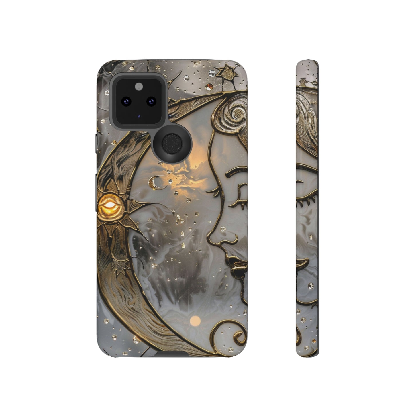 Moon Stars Stained Glass Starry Night Phone Case