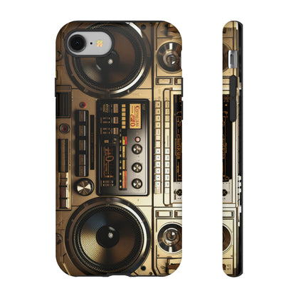 Urban Beats: Boombox Hip Hop Music Pixel Phone Case | Retro Rhythms for iPhone 15 Models