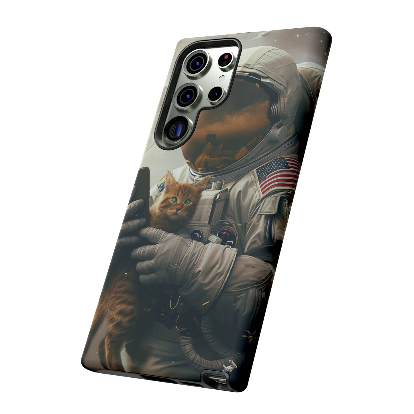 The Astronaut and the Cat Phone Case