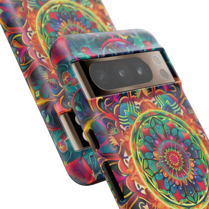 Cosmic Stained Glass Mandala Phone Case