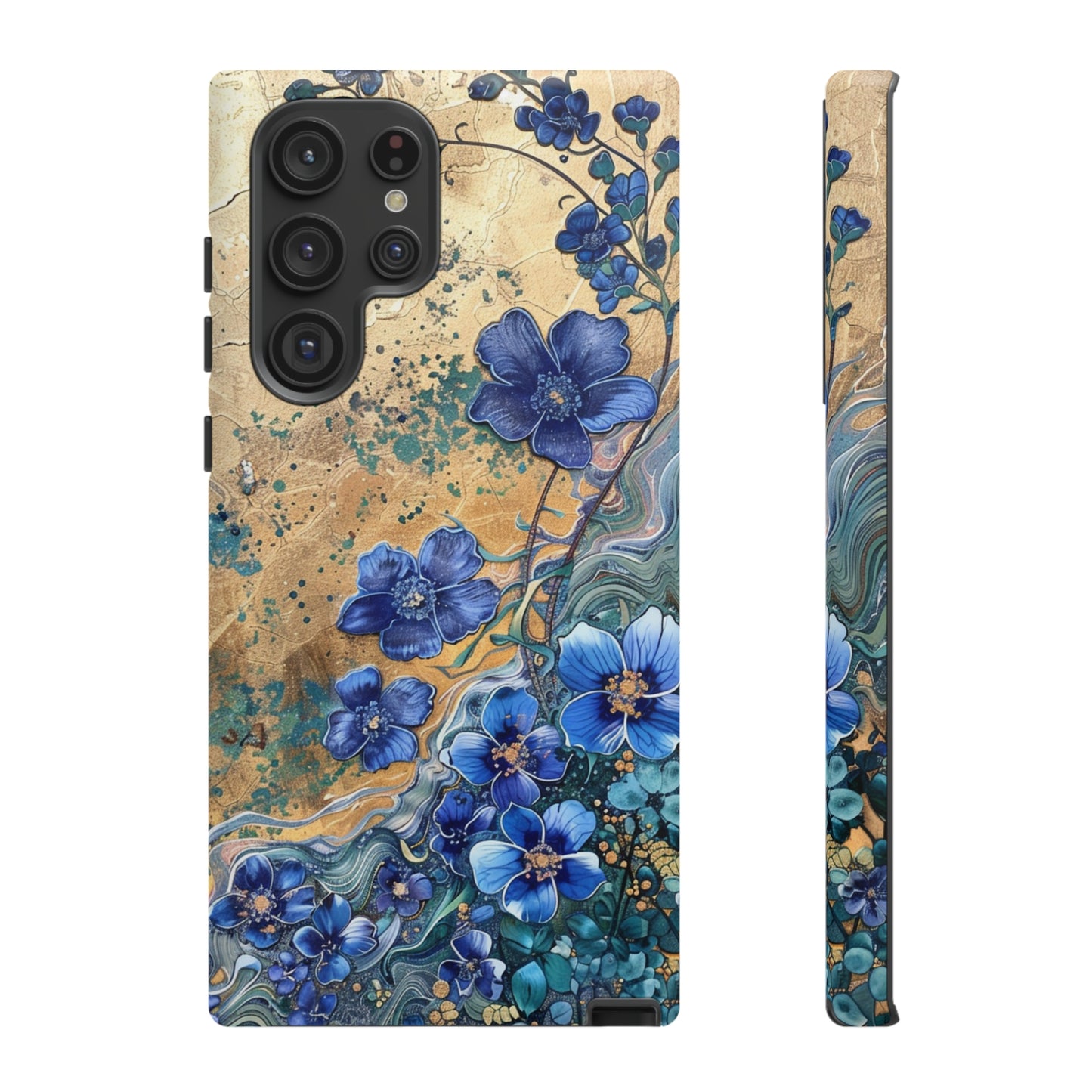 Forget Me Nots Vintage Color Splash Floral Design Phone Case