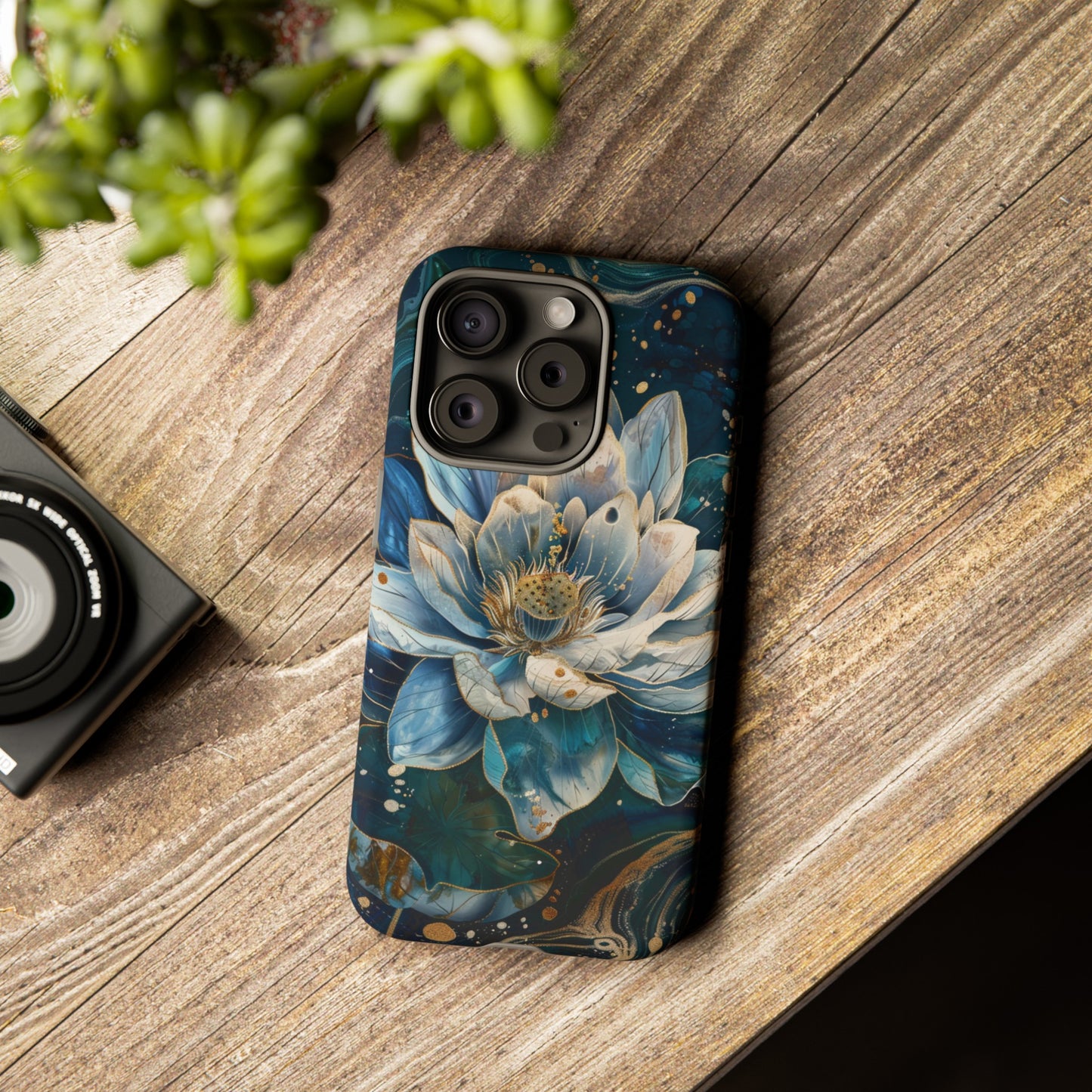 Zen Stained Glass Lotus Floral Design Phone Case