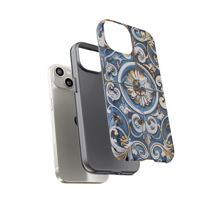 Azulejo Porcelain Blue & Creamy White Tile Mediterranean Design Phone Case