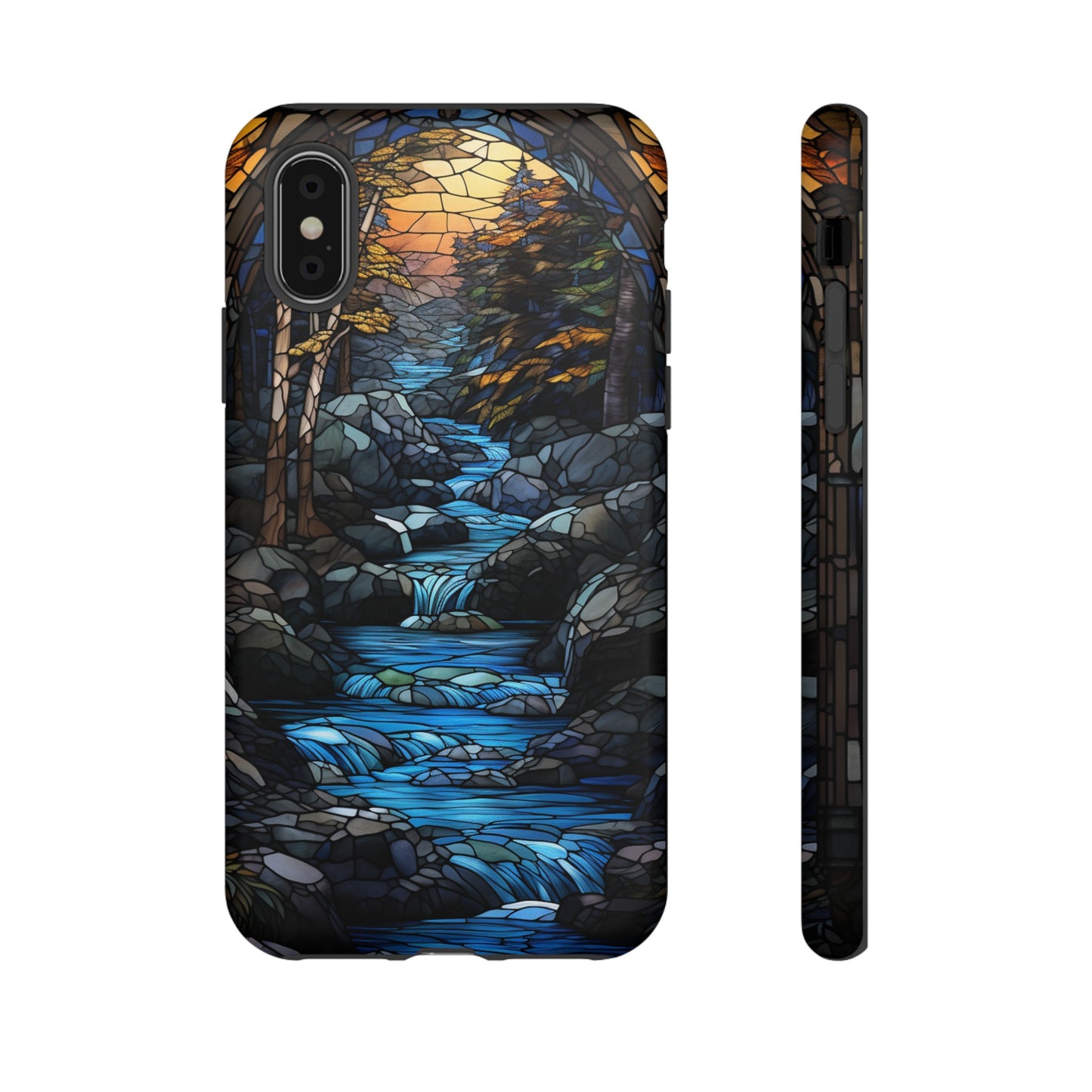 Stained Glass Stone Bridge and River Art Phone Case