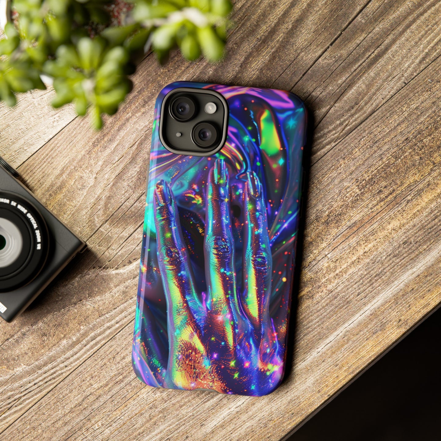 Marbled opalescent Holographic Print Phone Case