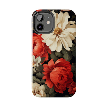 Vintage Floral Aesthetic Phone Tough Case | Antique Elegance for iPhone