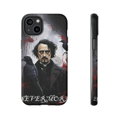 Nevermore Edgar Allen Poe, gothic Raven, Retro Samsung Galaxy Phone iPhone 15, 14 Plus 13 12 7 8 Se Horror Dark Academia Style goth Vibe