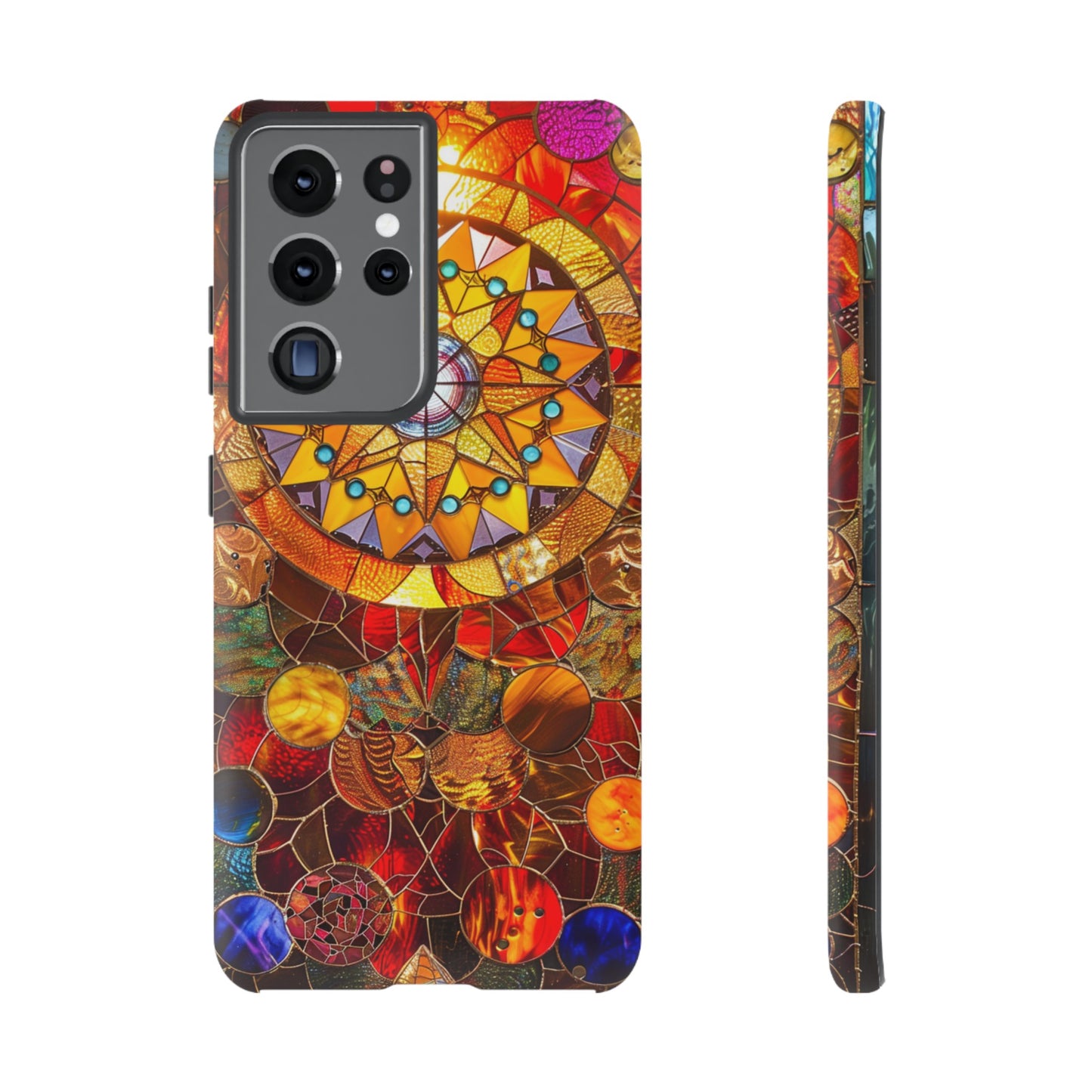 Cosmic Stained Glass Mandala Phone Case