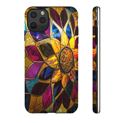 Cosmic Stained Glass Mandala Phone Case