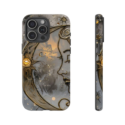 Moon Stars Stained Glass Starry Night Phone Case