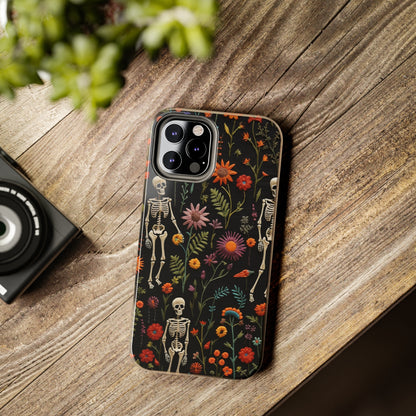 Skeletons in the garden Halloween Embroidery Phone Case