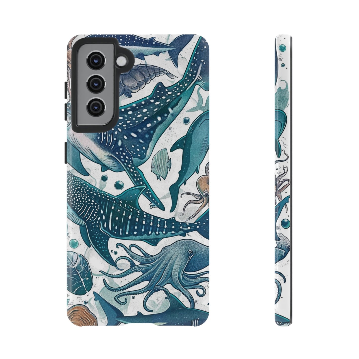 Undersea World Shark, Turtle, Manta Ray Phone Case