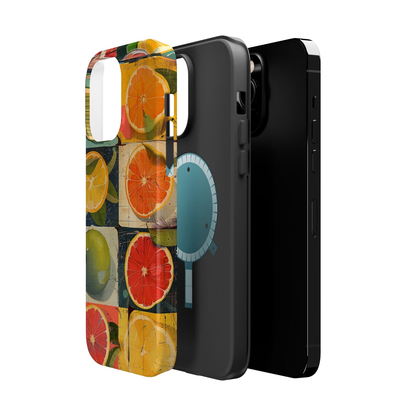 Italian Tile Citrus Fruit Abstract Floral Summer Style MagSafe Phone Case