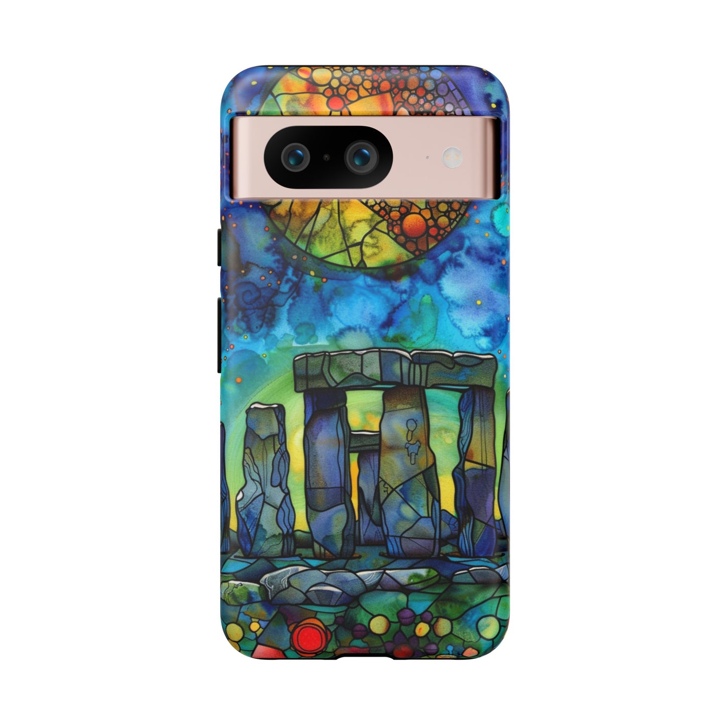 Stonehenge Neolithic Full Moon Stained Glass Watercolor Phone Cover