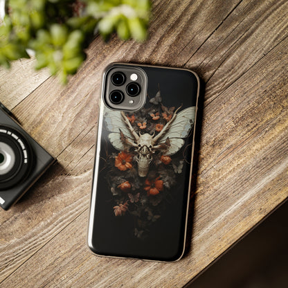 Deadhead Moth Gothic Dark Academia iPhone Case | Spooky Skull Mysterious Elegance