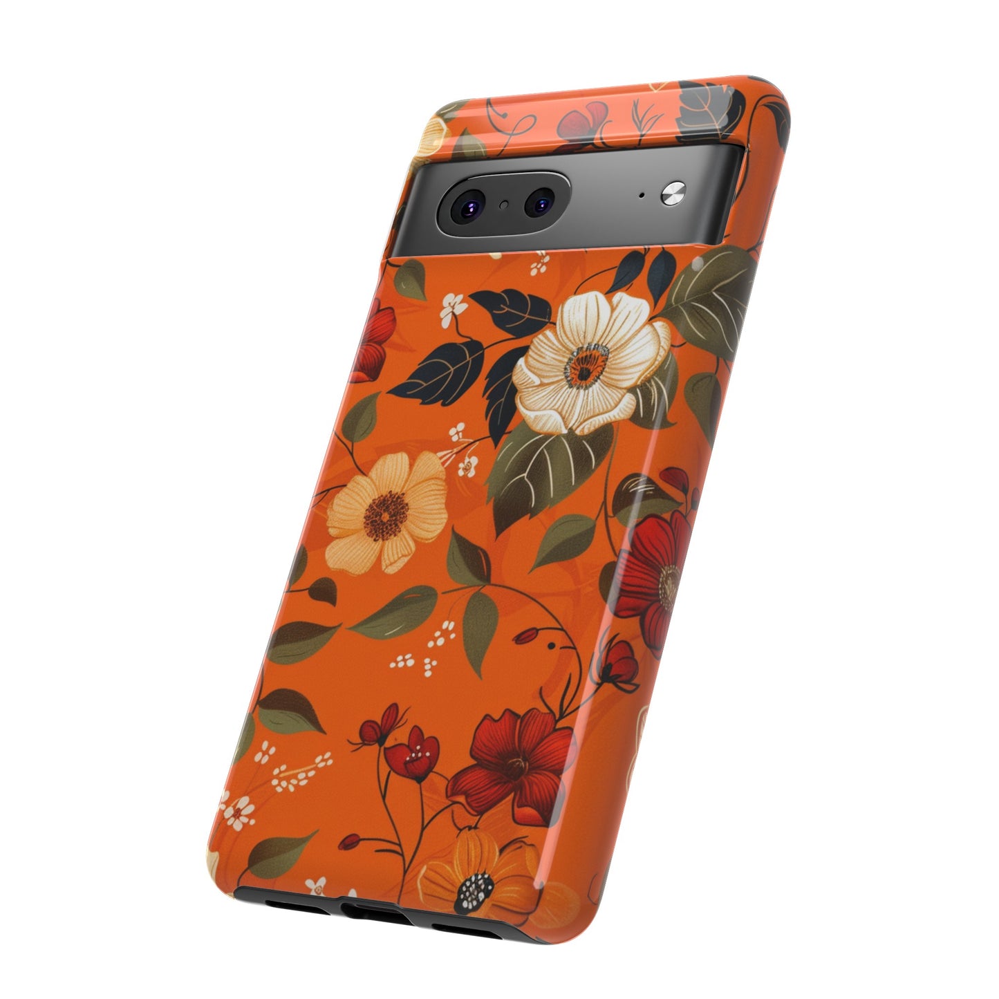 Orange Floral Phone Tough Case