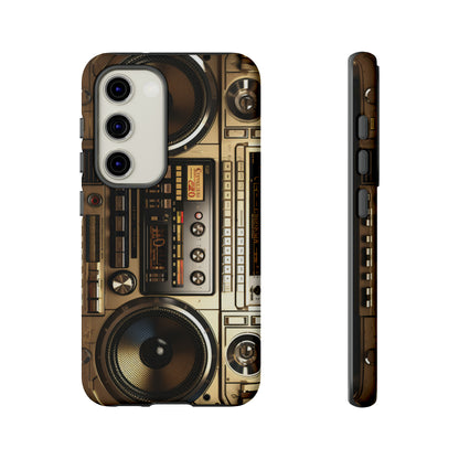 Urban Beats: Boombox Hip Hop Music Pixel Phone Case | Retro Rhythms for iPhone 15 Models