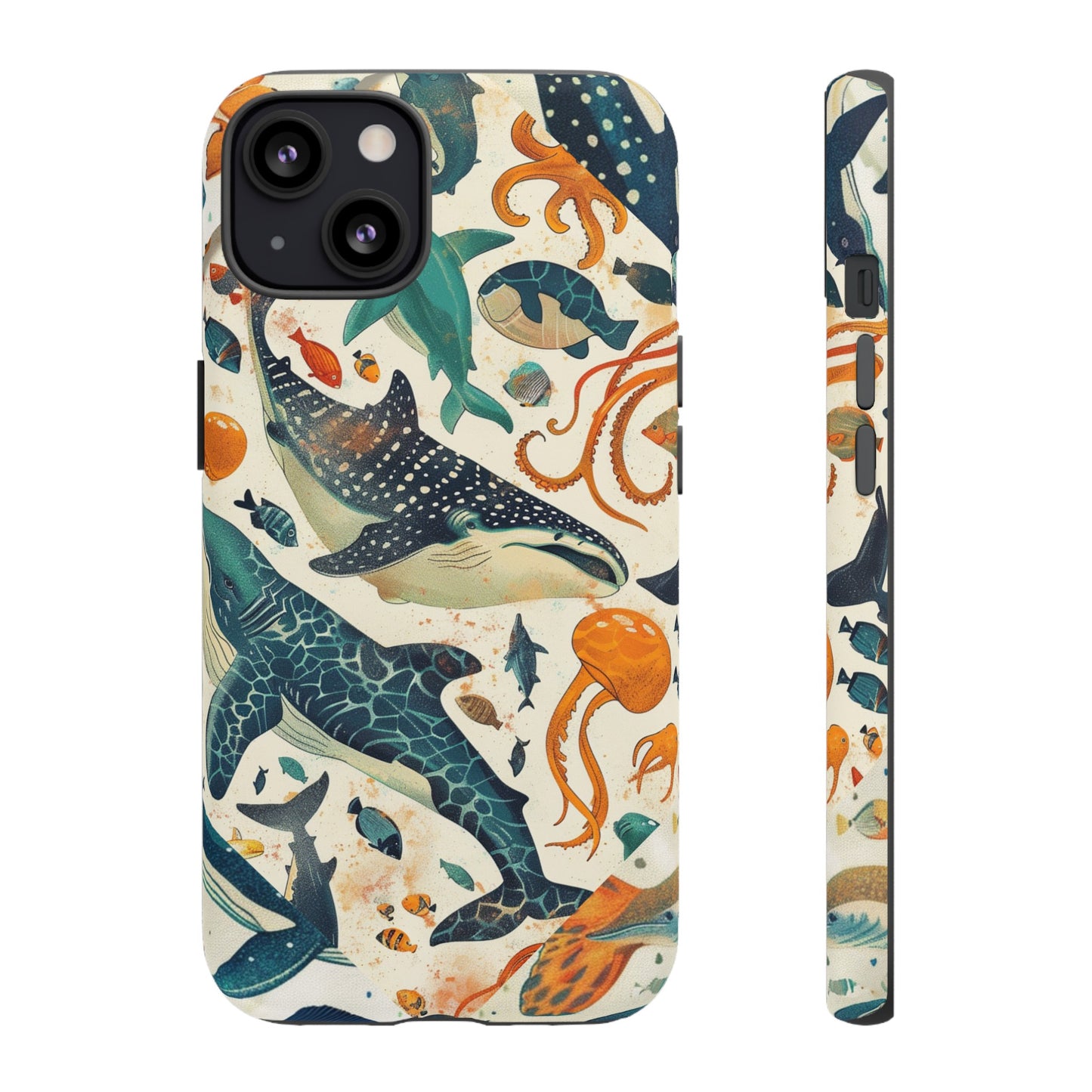 Undersea World Shark, Turtle, Manta Ray Phone Case