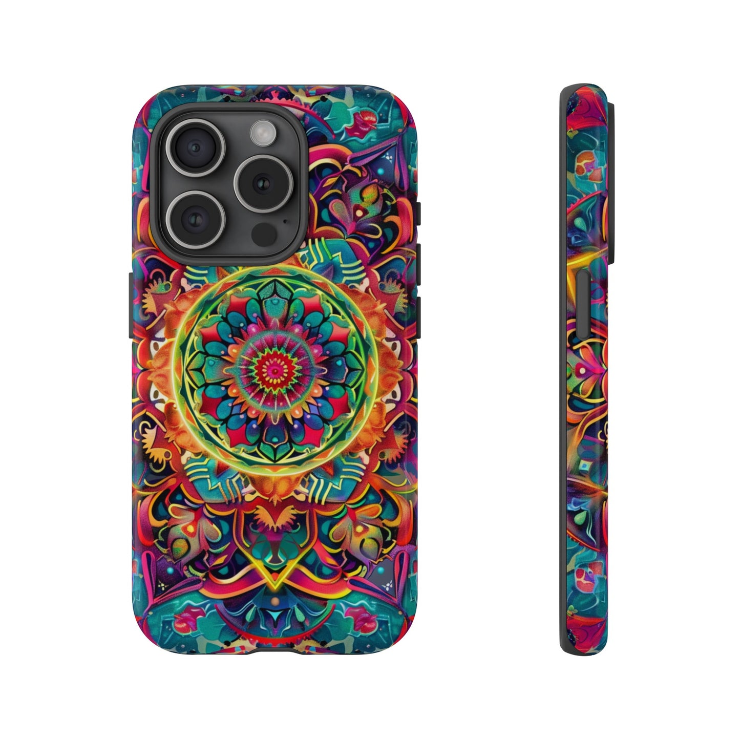 Cosmic Stained Glass Mandala Phone Case