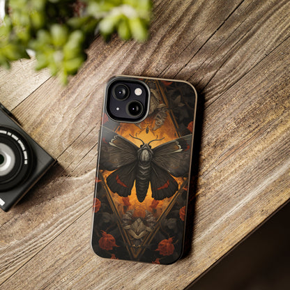 iPhone Case | Lost in Thought: Dark Academia Moth iPhone Tough Case