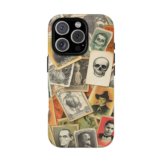 Creepy spooky phone case with vintage Halloween artwork