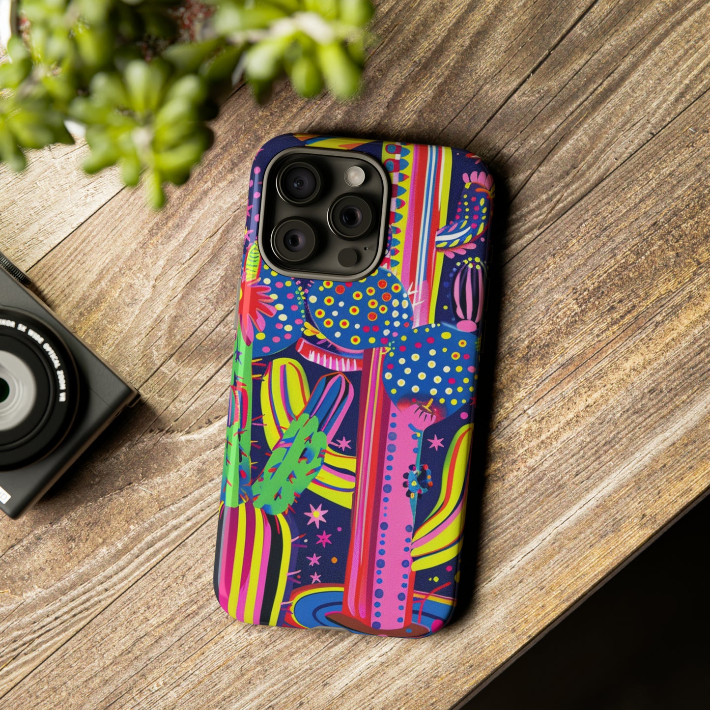 Retro 1960s Psychedelic Cactus Flowers Phone Case