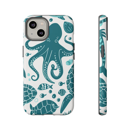 Undersea World Octopus, Turtle, Manta Ray Phone Case