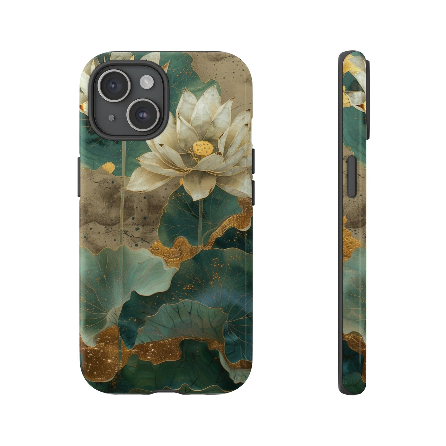 Zen stained glass lotus phone case for iPhone 15