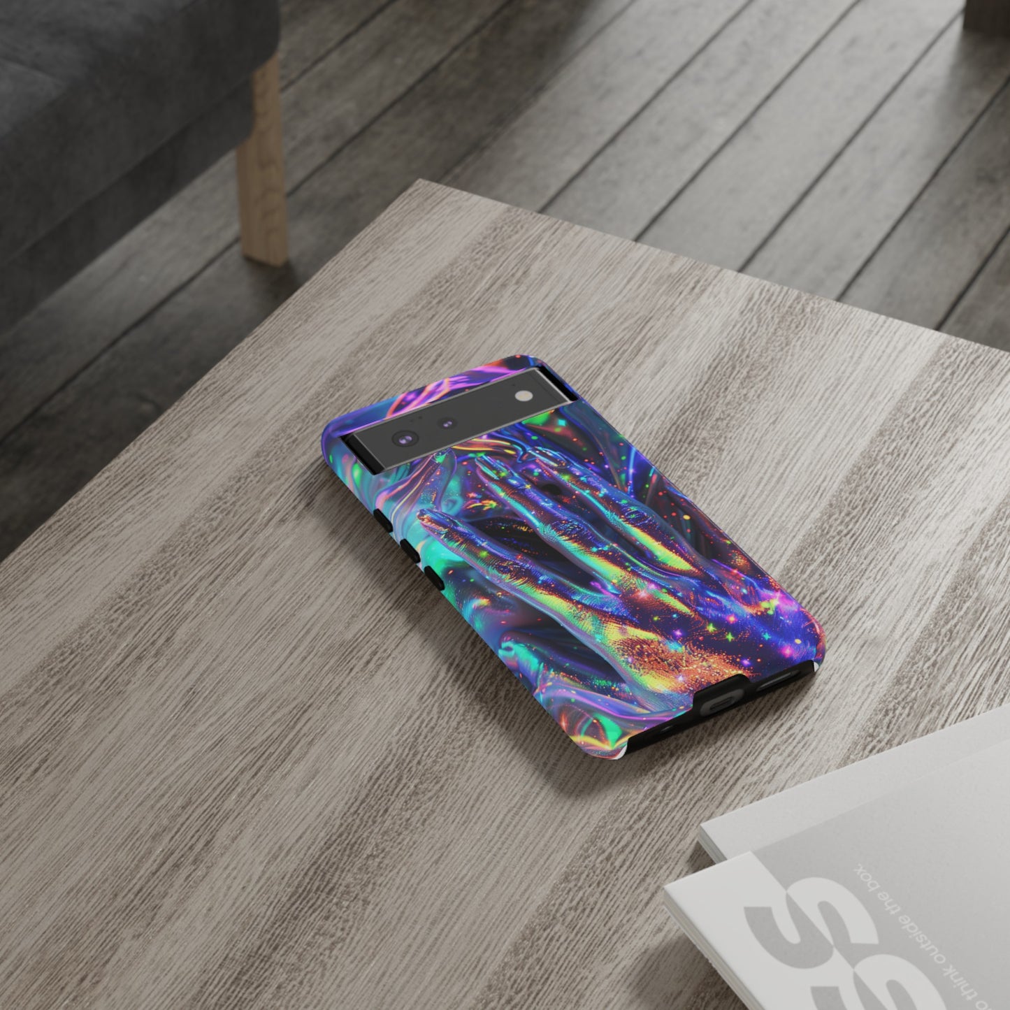 Marbled opalescent Holographic Print Phone Case