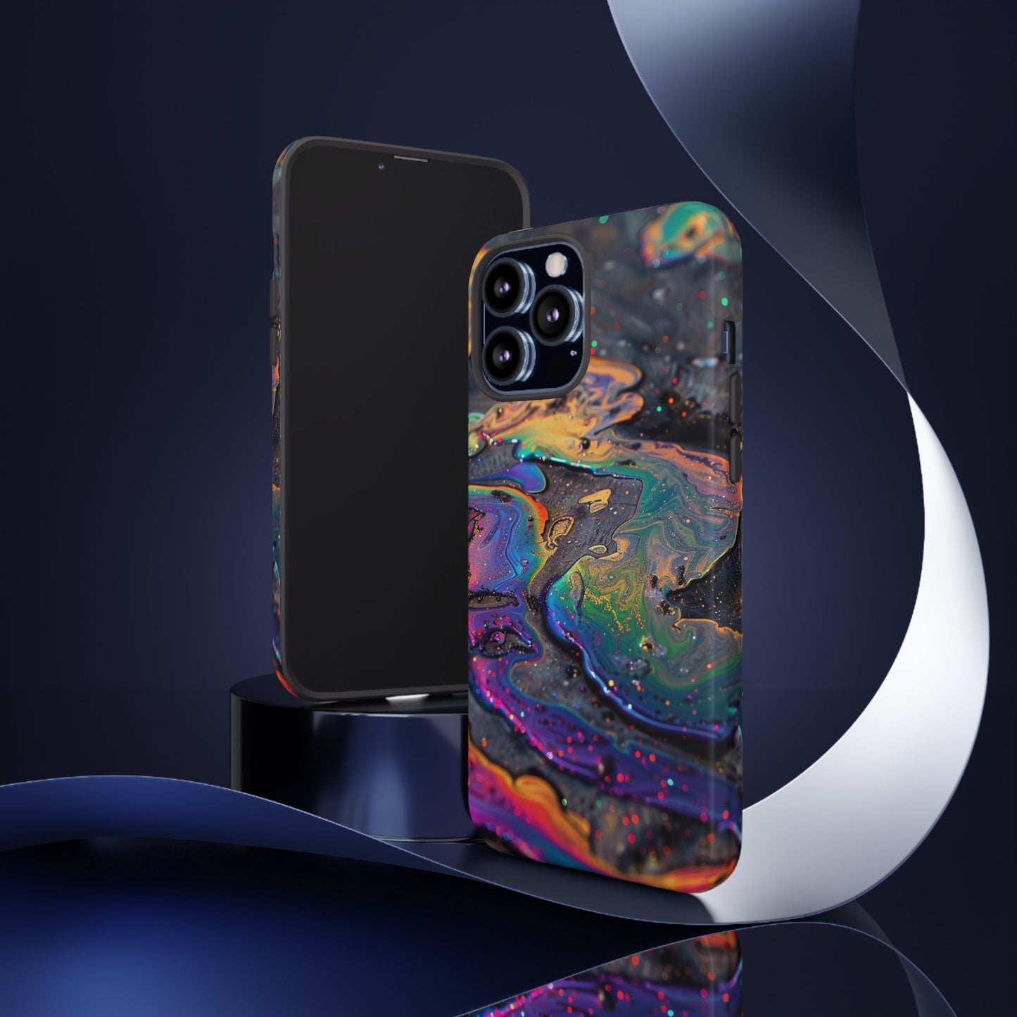 Opalescent Marbled Holographic Print Phone Case