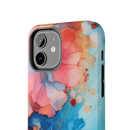 Marbled Floral Watercolor Phone Case | Embrace the Mesmerizing Multicolor Art