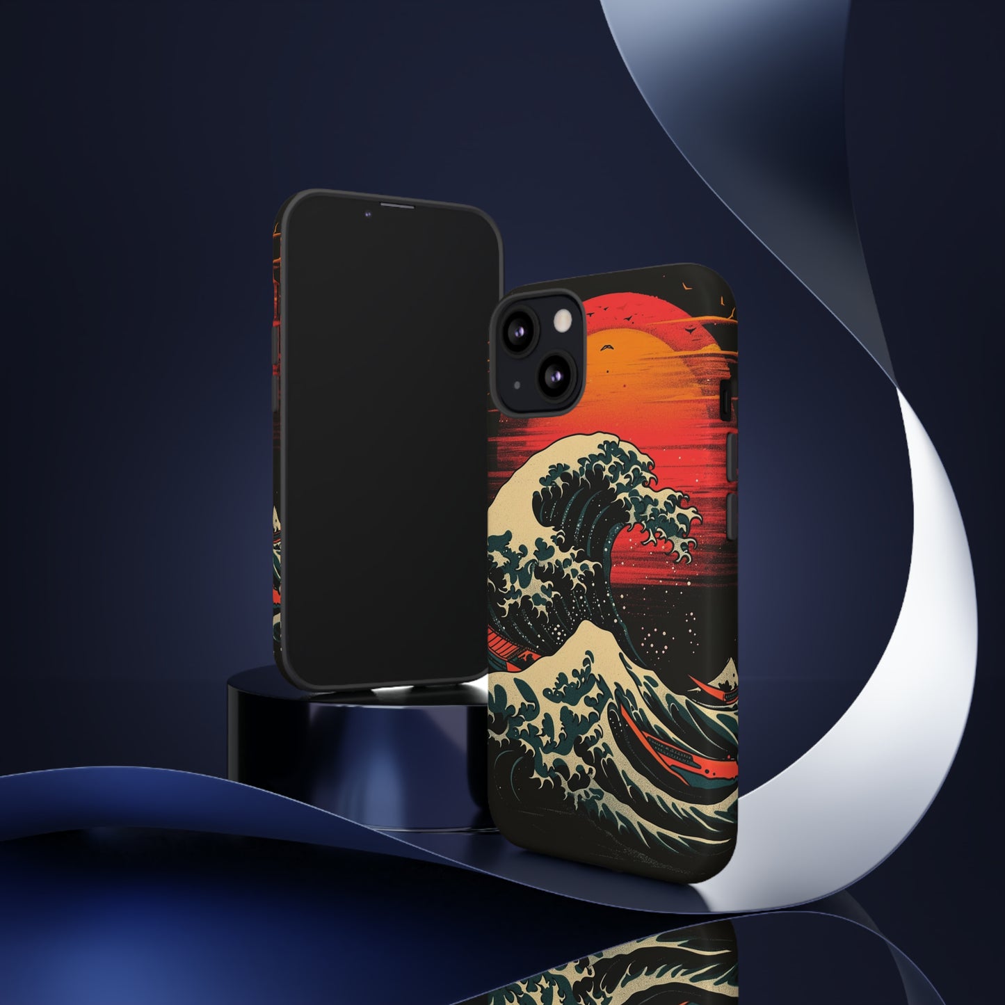 Great Wave off Kanagawa Retro Sunset