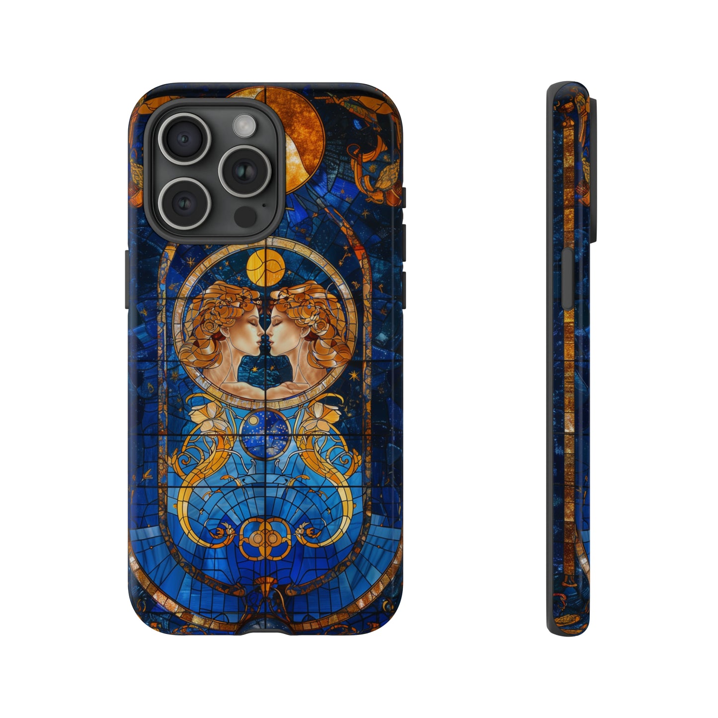 Gemini Astrology Stained Glass Phone Case