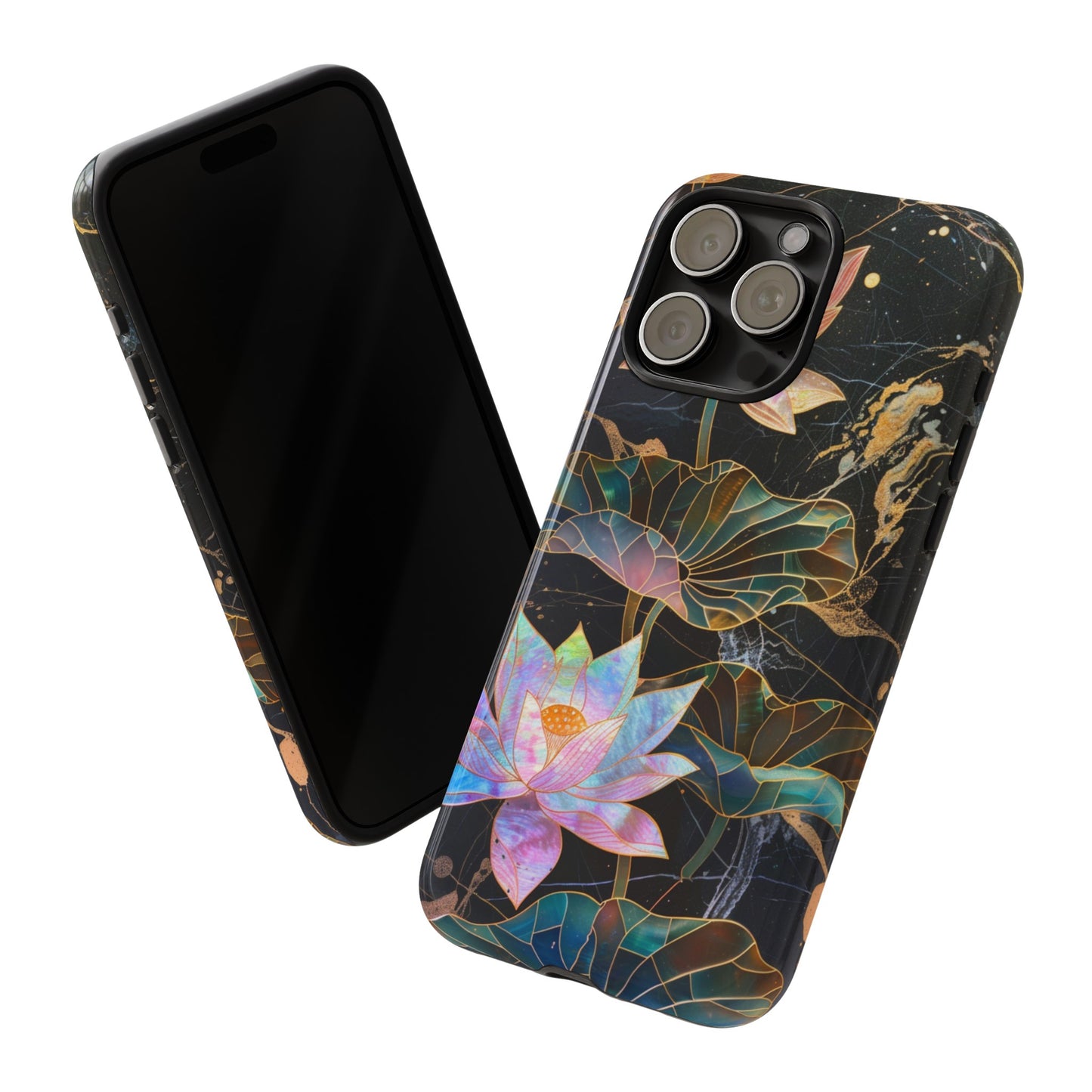 Zen Stained Glass Lotus Floral Design Phone Case