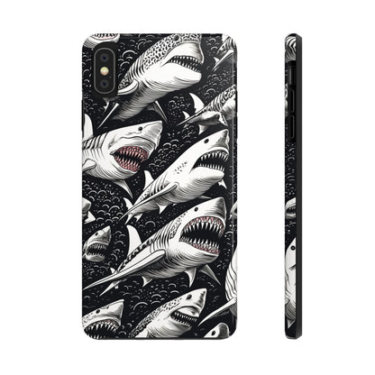 Deep Blue Mystery: Majestic Shark Design | Aquatic Adventure iPhone Case