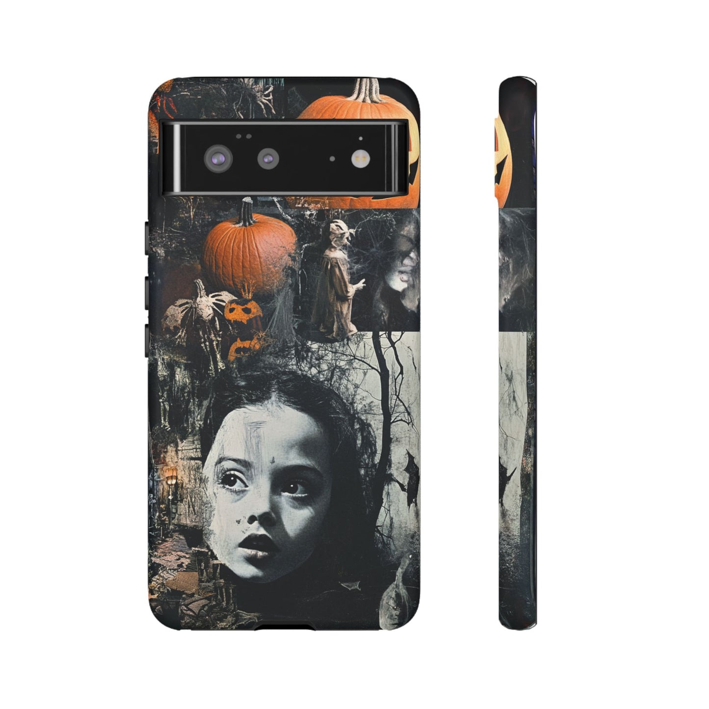 Vintage Halloween Collage Wednesday Goth Style Jackolantern Spooky Phone Cover