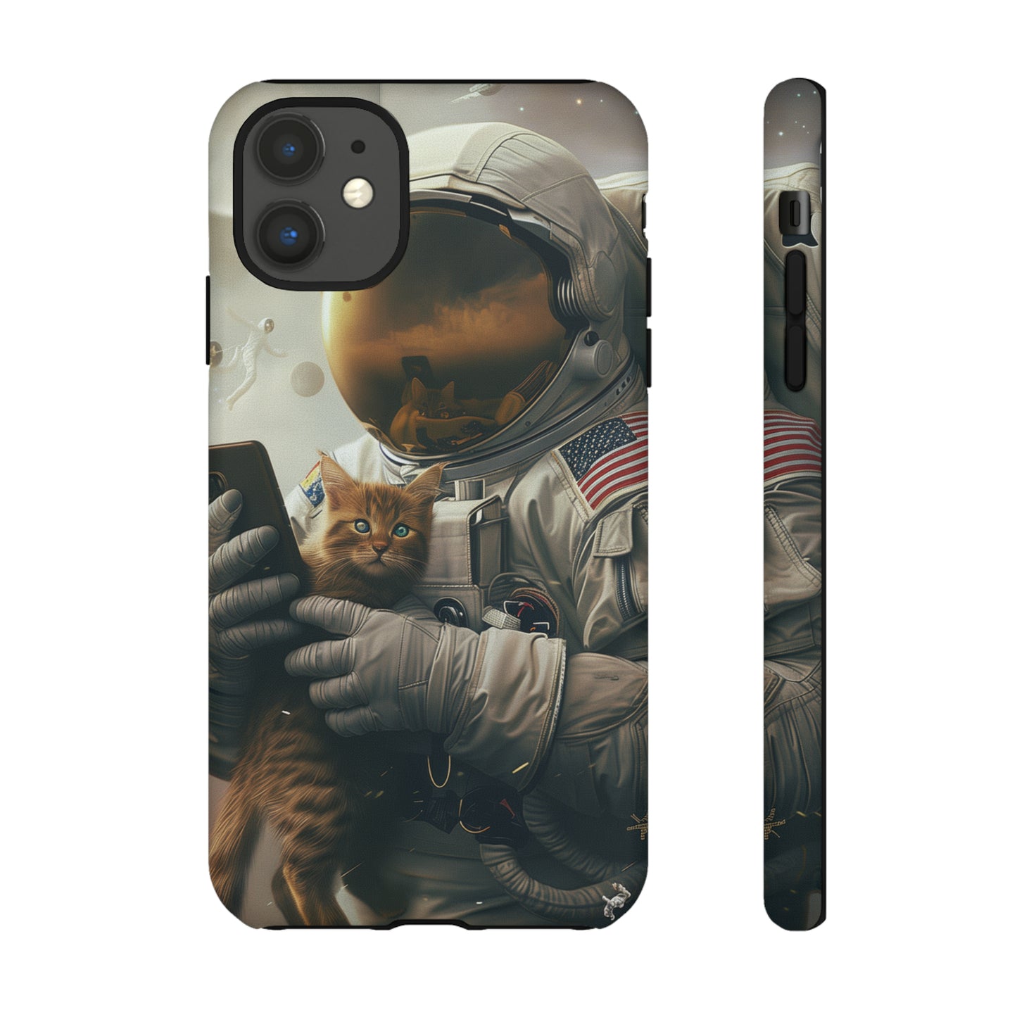 The Astronaut and the Cat Phone Case