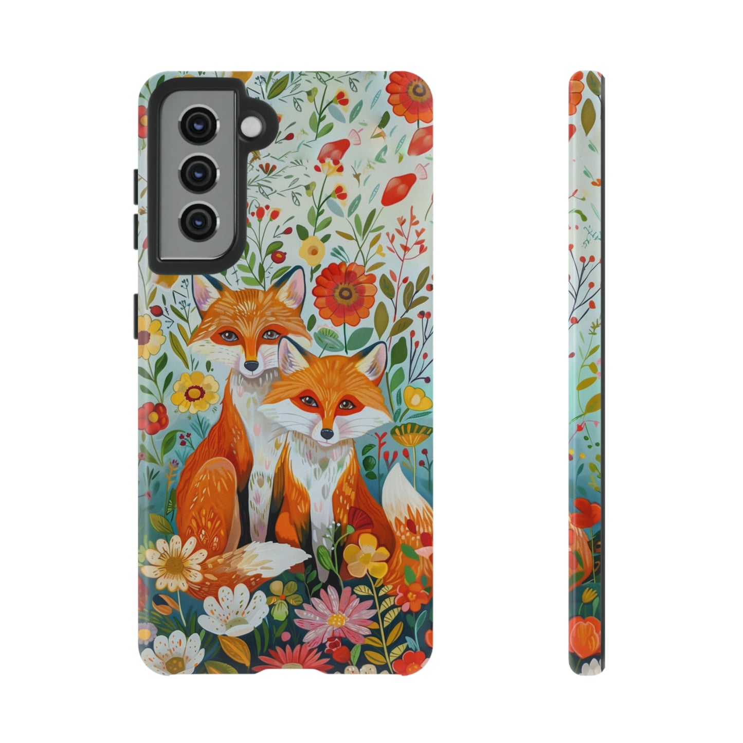 Foxes in the Floral Garden Phone Case