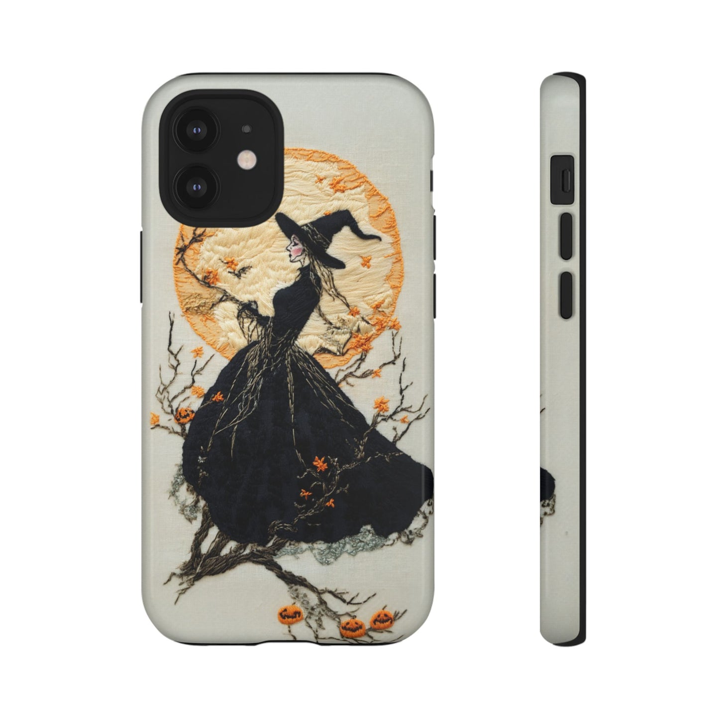 Halloween Witch Autumn iPhone Case, Embroidered Style