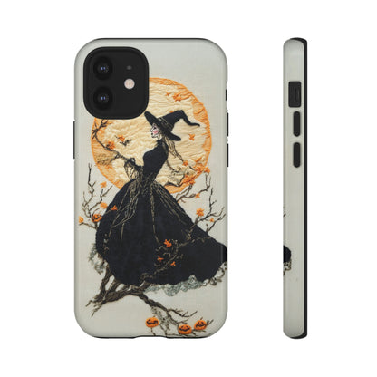 Halloween Witch Autumn iPhone Case, Embroidered Style