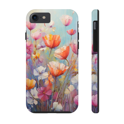 Poppy Flower Oil Painting Tough iPhone Case | Retro Groovy Phone Cover