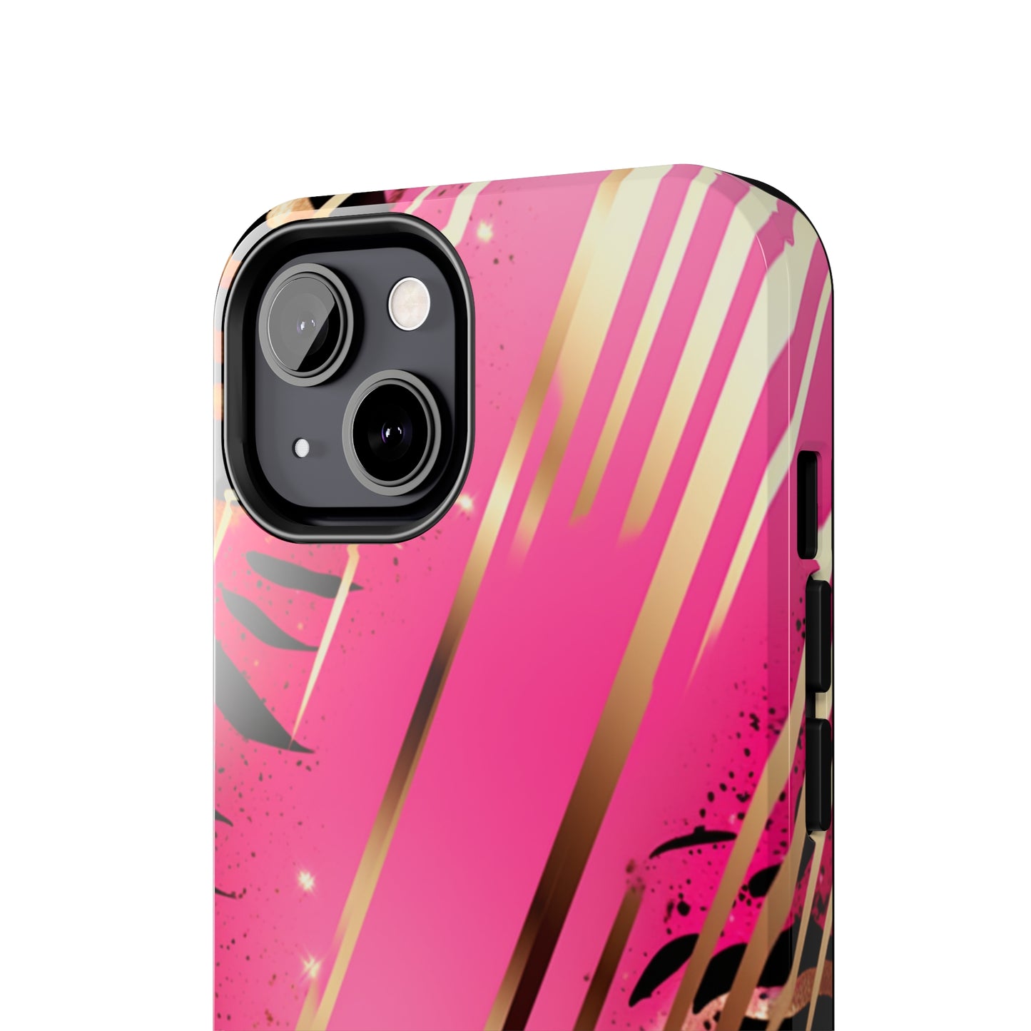 Elegant Wilderness: Pink & Gold Tiger Stripes | Mesmerizing Lush iPhone Case