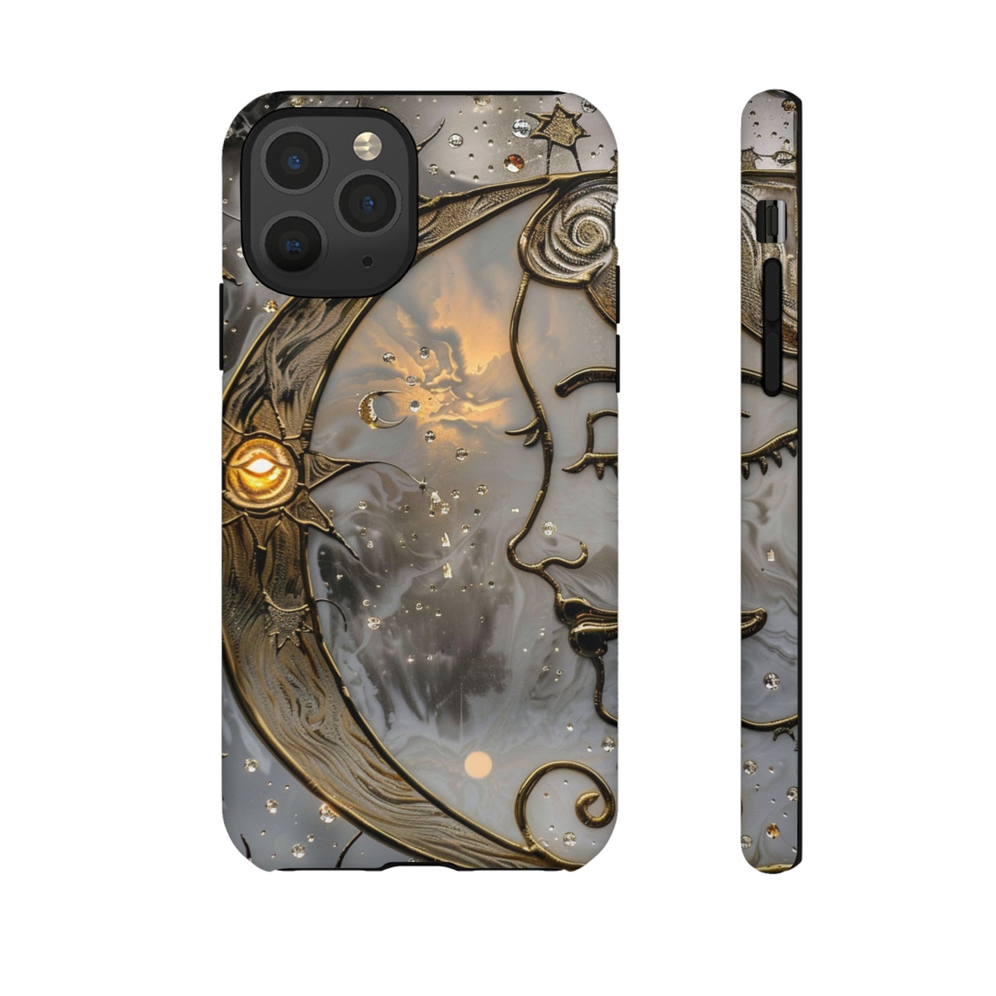 Moon Stars Stained Glass Starry Night Phone Case