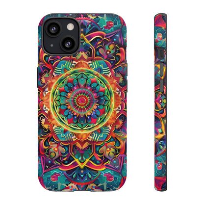 Cosmic Stained Glass Mandala Phone Case