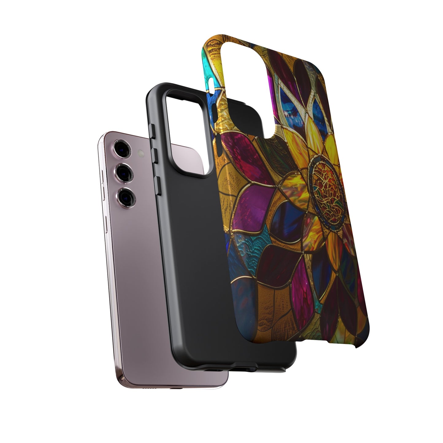 Cosmic Stained Glass Mandala Phone Case