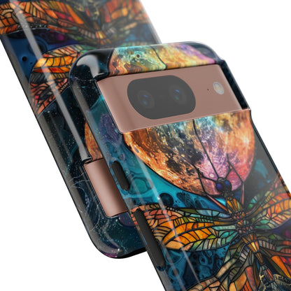 Full Moon Stained Glass Dragonfly Phone Cover