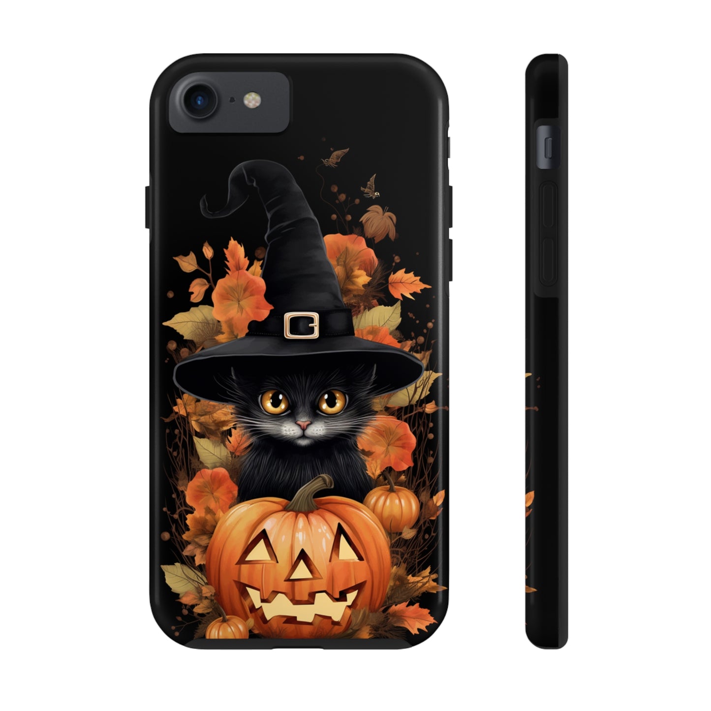 Trick or Treat Delight: Adorable Witch Cat Halloween Celebration | Whimsical iPhone Case