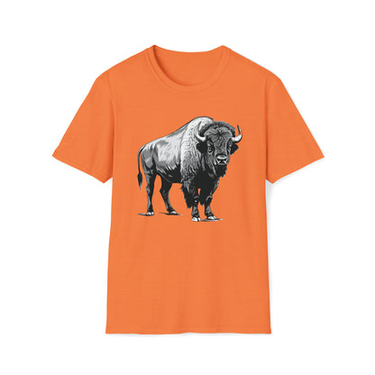 Western Bison Shirt - Bison T Shirt - Buffalo Shirt - Wyoming Shirt - Bison, 100% Cotton - Casual Comfort - Unique Wildlife Design