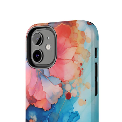 Marbled Floral Watercolor Phone Case | Embrace the Mesmerizing Multicolor Art