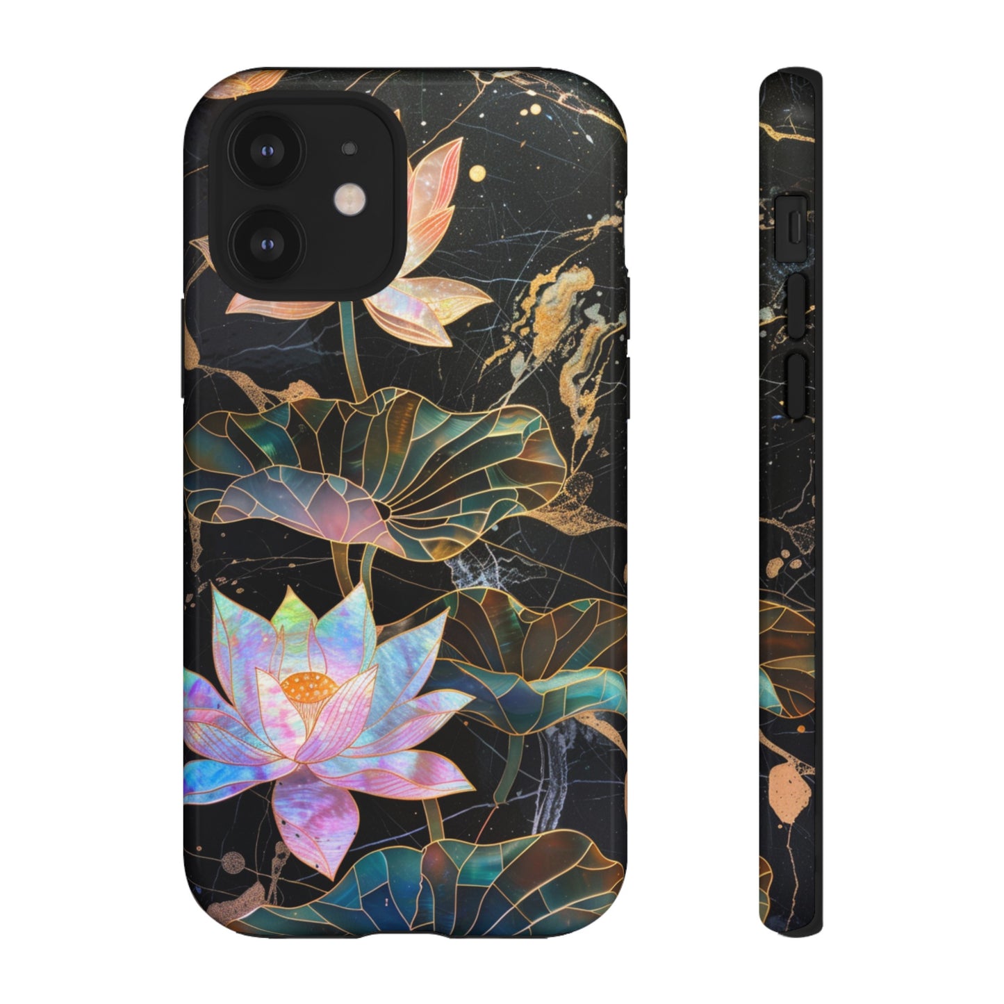 Zen Stained Glass Lotus Floral Design Phone Case